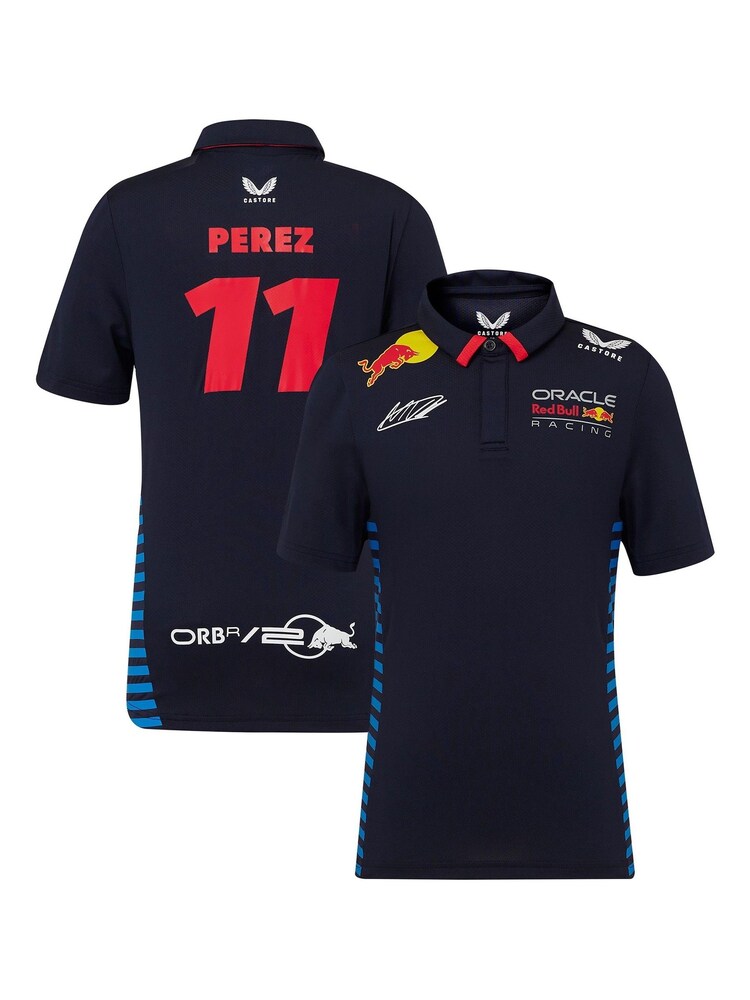 Fanatics Kids Blue F1 Red Bull Racing 2024 Sergio Perez Team Polo Shirt - Image 1 of 3