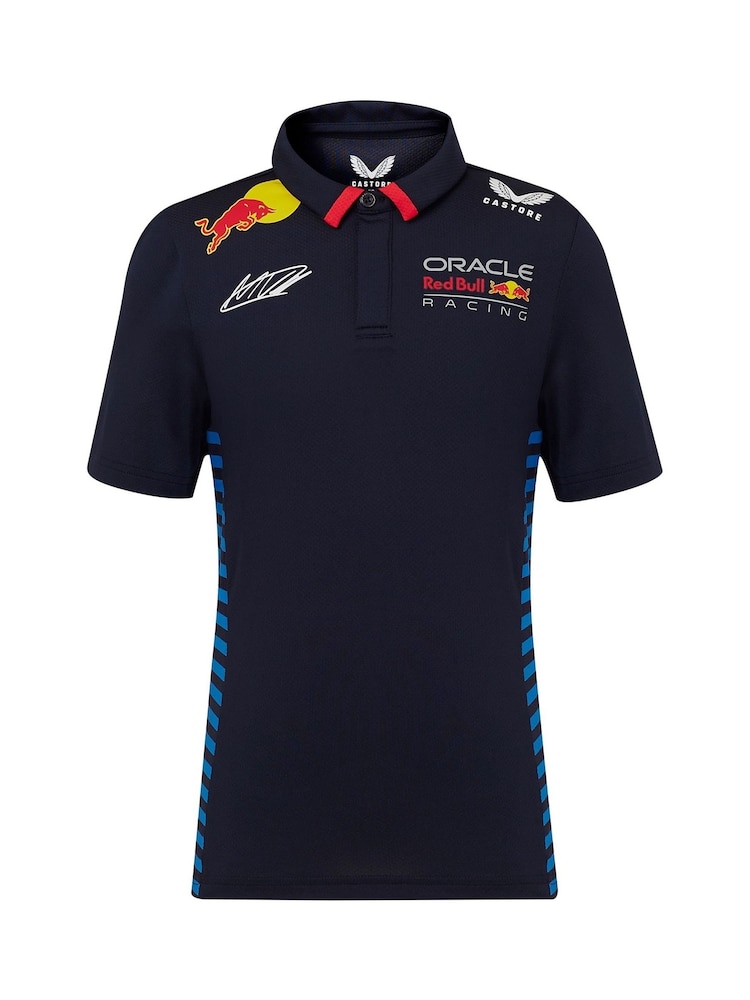 Fanatics Kids Blue F1 Red Bull Racing 2024 Sergio Perez Team Polo Shirt - Image 2 of 3