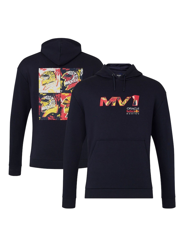 Fanatics Unisex Oversized F1 Red Bull Racing Max Verstappen Pop Art Driver Black Hoodie - Image 1 of 3