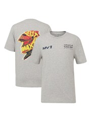 Fanatics Kids Grey 100% Cotton F1 Red Bull Racing Max Verstappen Driver Helmet T-Shirt - Image 1 of 3