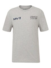 Fanatics Kids Grey 100% Cotton F1 Red Bull Racing Max Verstappen Driver Helmet T-Shirt - Image 2 of 3