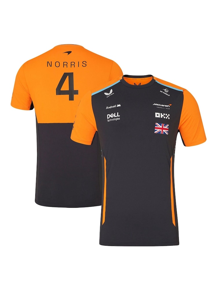 Fanatics Grey F1 McLaren 2024 Team Lando Norris Driver Set Up T-Shirt - Image 1 of 3