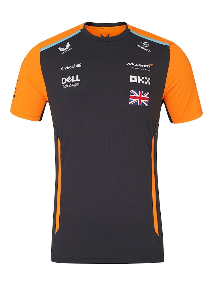 Fanatics Grey F1 McLaren 2024 Team Lando Norris Driver Set Up T-Shirt - Image 2 of 3