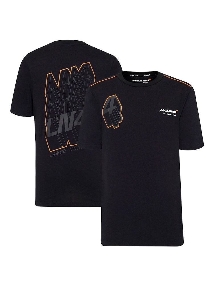 Fanatics Kids 100% Cotton F1 McLaren Lando Norris Driver Black T-Shirt - Image 1 of 3