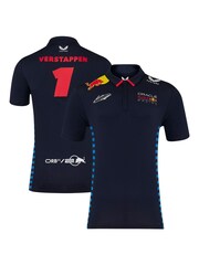 Fanatics Blue F1 Bull Racing 2024 Max Verstappen Team Polo Shirt - Image 1 of 3