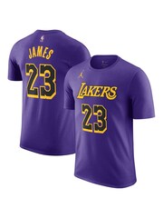 Fanatics Purple 100% Cotton Lebron James NBA Los Angeles Lakers NBA Statement Name & Number T-Shirt - Image 1 of 2