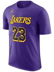 Fanatics Purple 100% Cotton Lebron James NBA Los Angeles Lakers NBA Statement Name & Number T-Shirt - Image 2 of 2
