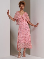 Jolie Moi Pink Kyra Pleated Chiffon Maxi Dress - Image 5 of 6