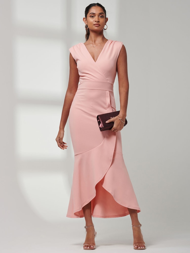 Jolie Moi Mabruka Rüschen Maxikleid mit Fischschwanz - Bild 1 von 6