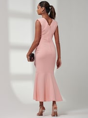 Jolie Moi Mabruka Rüschen Maxikleid mit Fischschwanz - Bild 2 von 6