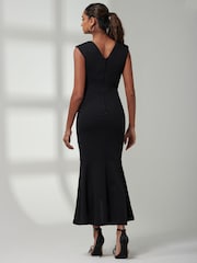 Jolie Moi Black Mabruka Frill Fishtail Maxi Dress - Image 2 of 6