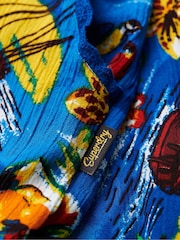 Superdry Blue 100% Cotton Beach Shorts - Image 4 of 6