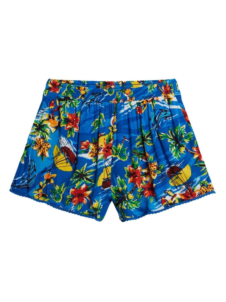 Superdry Blue 100% Cotton Beach Shorts - Image 6 of 6