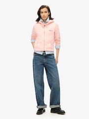 Superdry Pale Rose Pink Essential Logo Zip Hoodie - Image 2 of 7