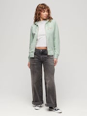 Superdry Surf Spray Green Essential Logo Zip Hoodie - Image 1 of 6