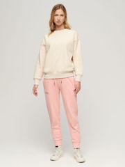 Superdry Pink 100% Cotton Essential Logo Joggers - Image 2 of 3