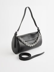 Black Barrel Chain Shoulder Bag - Image 4 of 8