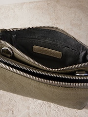 Khakigrün - Small Leather Zip Cross-Body Bag - Bild 2 von 5