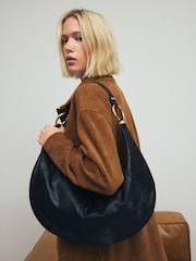 Black Large Ring Detail Shoulder Bag - Image 1 of 11