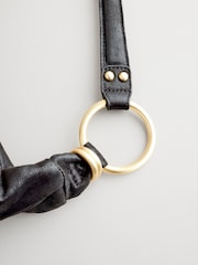 Black Large Ring Detail Shoulder Bag - Image 10 of 11