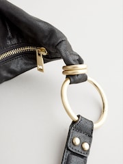 Black Large Ring Detail Shoulder Bag - Image 11 of 11