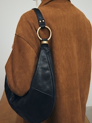 Black Large Ring Detail Shoulder Bag - Image 5 of 11