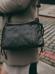 Black Washed Utility Cross-Body Bag - Image 4 of 9