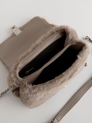 Mink Brown Faux Fur Mini Cross Body Bag - Image 10 of 10