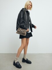 Mink Brown Faux Fur Mini Cross Body Bag - Image 3 of 10