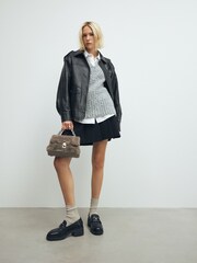 Mink Brown Faux Fur Mini Cross Body Bag - Image 4 of 10