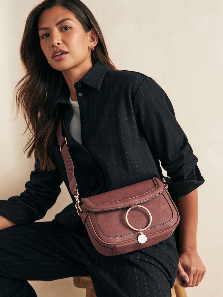 Burgundy Red Ring Saddle Bag - Image 1 of 7
