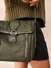 Khaki Green Utility Style Messenger Bag - Image 3 of 9
