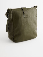 Khaki Green Utility Style Messenger Bag - Image 5 of 9
