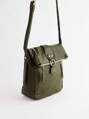 Khaki Green Utility Style Messenger Bag - Image 6 of 9