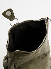 Khaki Green Utility Style Messenger Bag - Image 9 of 9