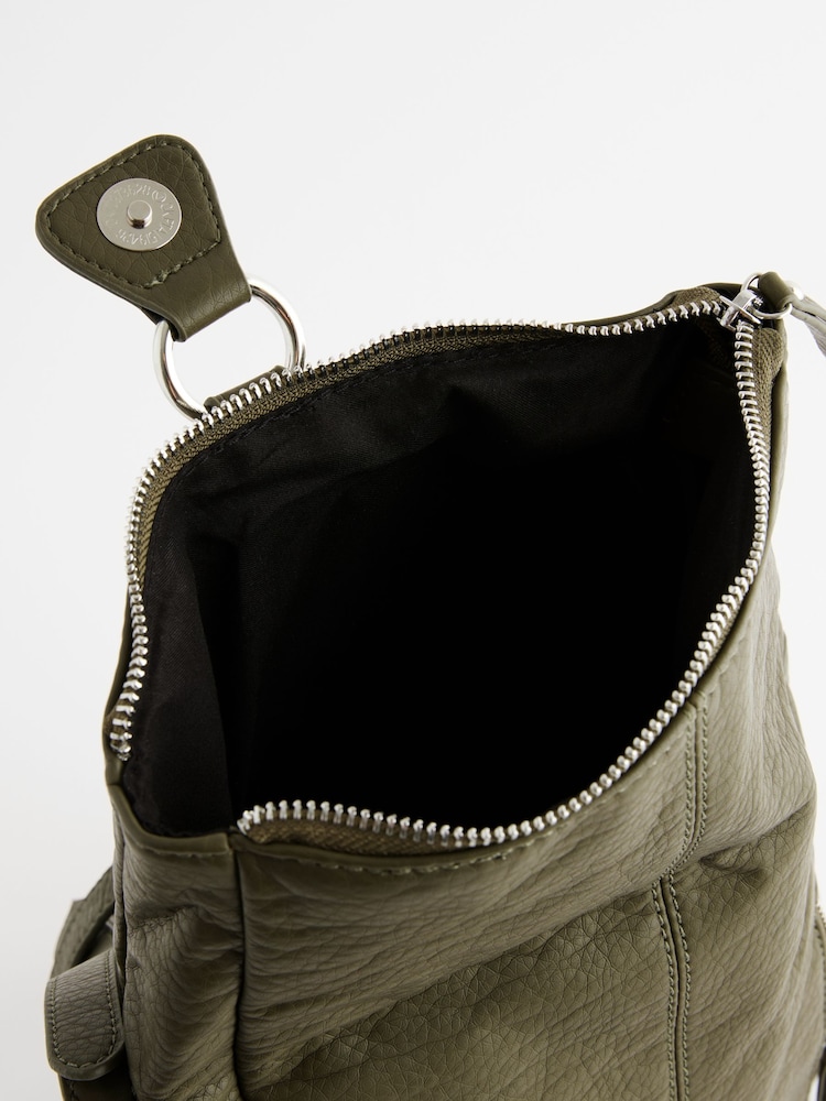 Khaki Green Utility Style Messenger Bag - Image 9 of 9