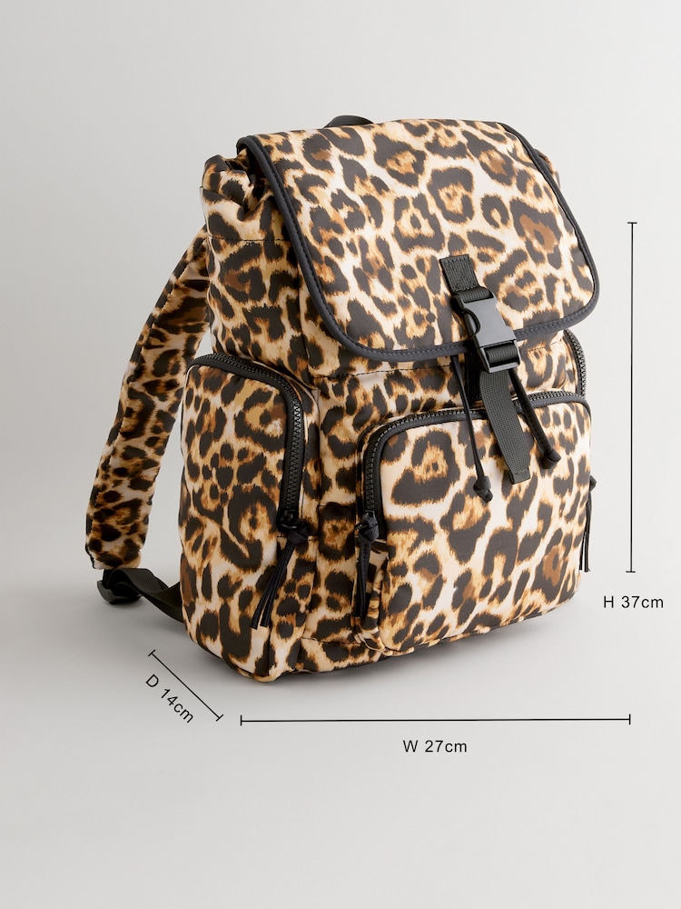 Leopard Nylon Backpack - Image 4 of 10