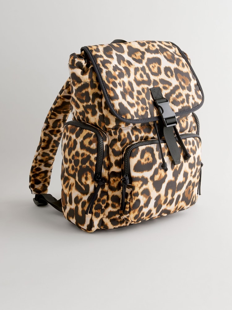 Leopard Nylon Backpack - Image 6 of 10