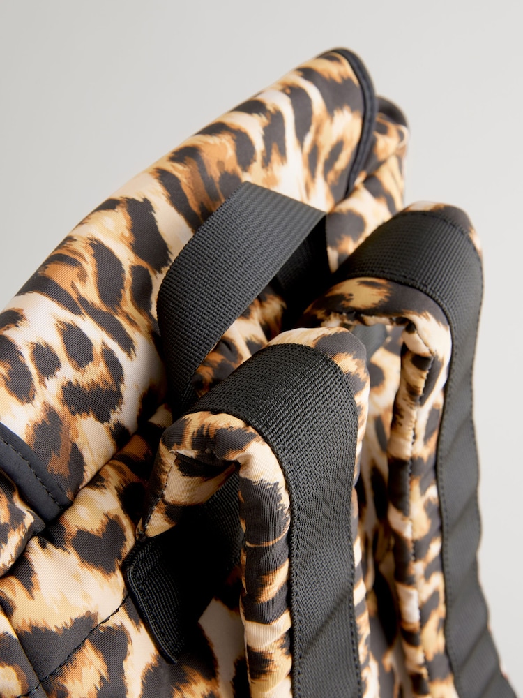 Leopard Nylon Backpack - Image 9 of 10