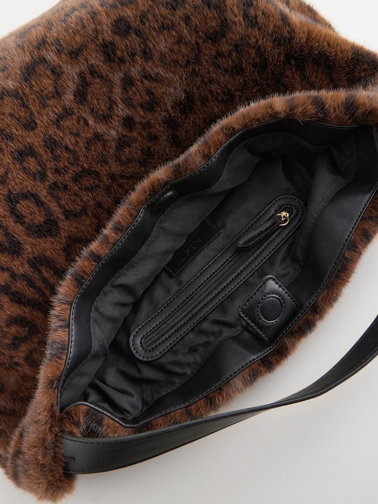 Animal Print Faux Fur Shoulder Bag - Image 11 of 11