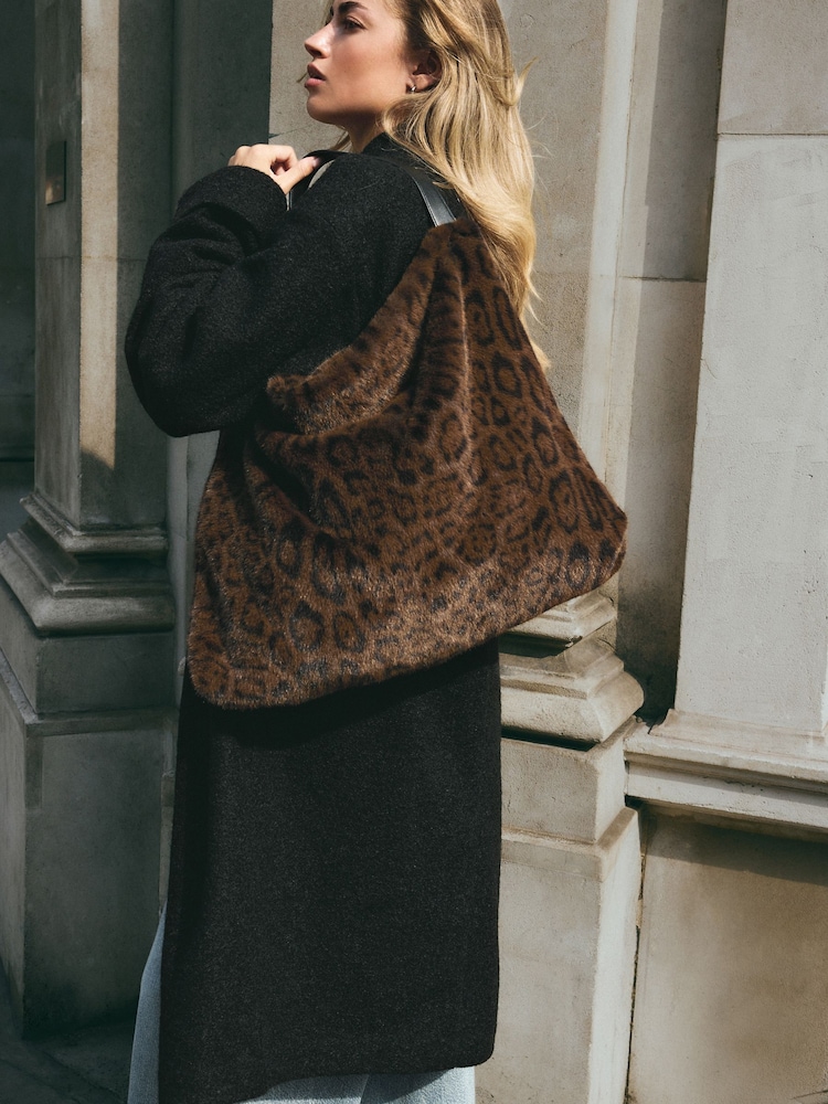Animal Print Faux Fur Shoulder Bag - Image 2 of 11