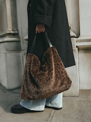 Animal Print Faux Fur Shoulder Bag - Image 3 of 11