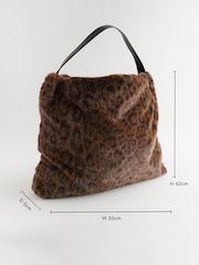 Animal Print Faux Fur Shoulder Bag - Image 4 of 11