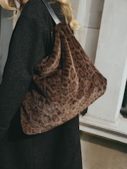 Animal Print Faux Fur Shoulder Bag - Image 6 of 11