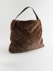 Animal Print Faux Fur Shoulder Bag - Image 8 of 11