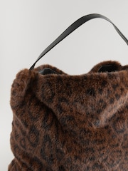 Animal Print Faux Fur Shoulder Bag - Image 9 of 11