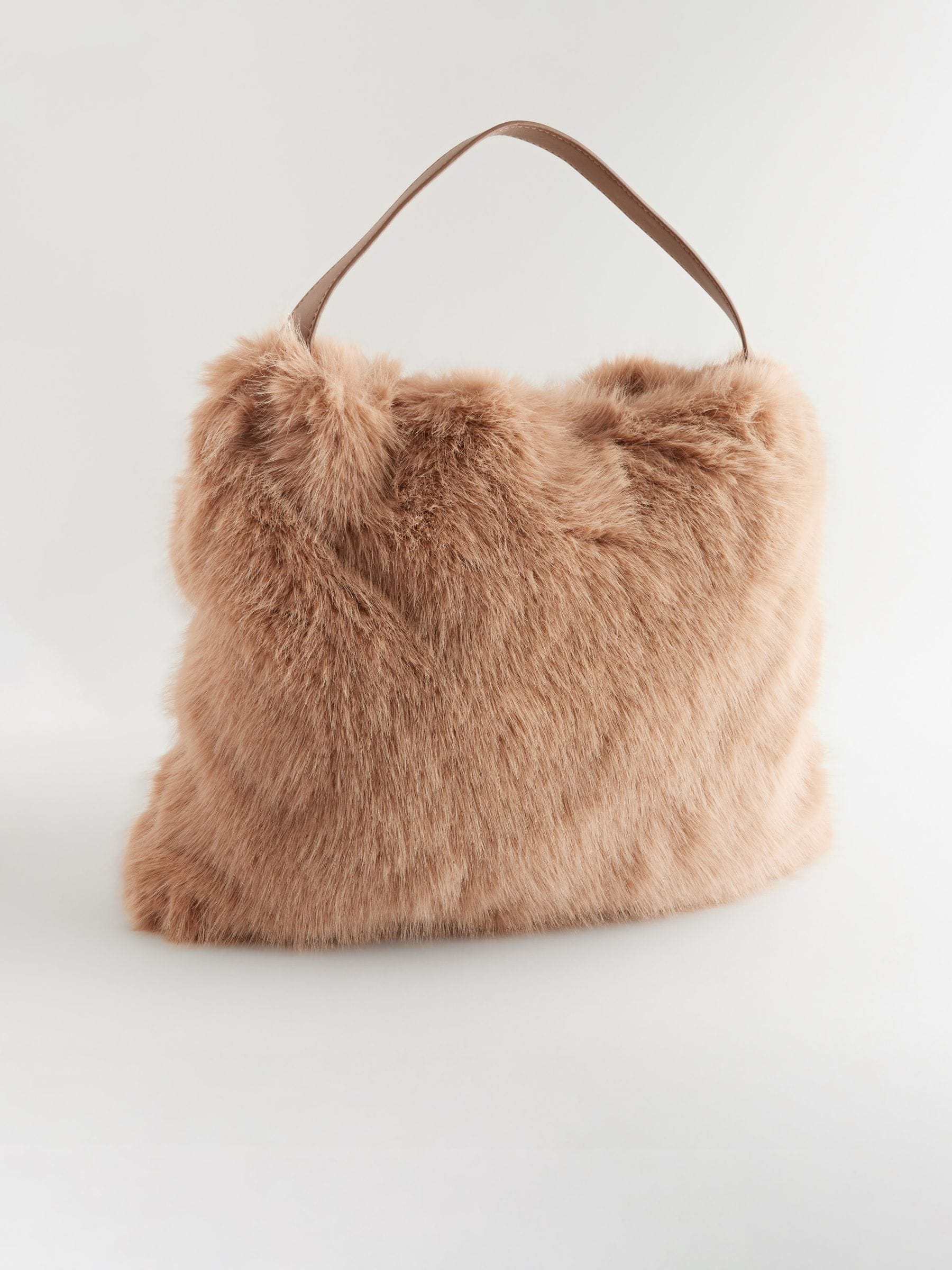 Buy Camel Faux Fur Shoulder Bag from Next Luxembourg