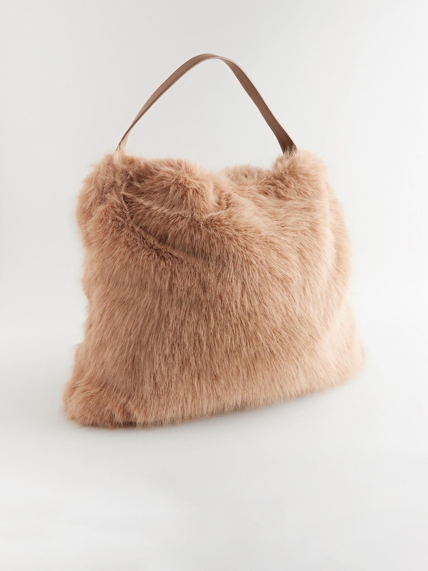 Buy Camel Faux Fur Shoulder Bag from Next Luxembourg
