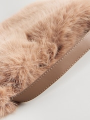 Camel Faux Fur Shoulder Bag - Image 8 of 9