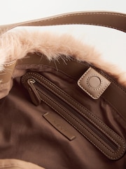 Camel Faux Fur Shoulder Bag - Image 9 of 9